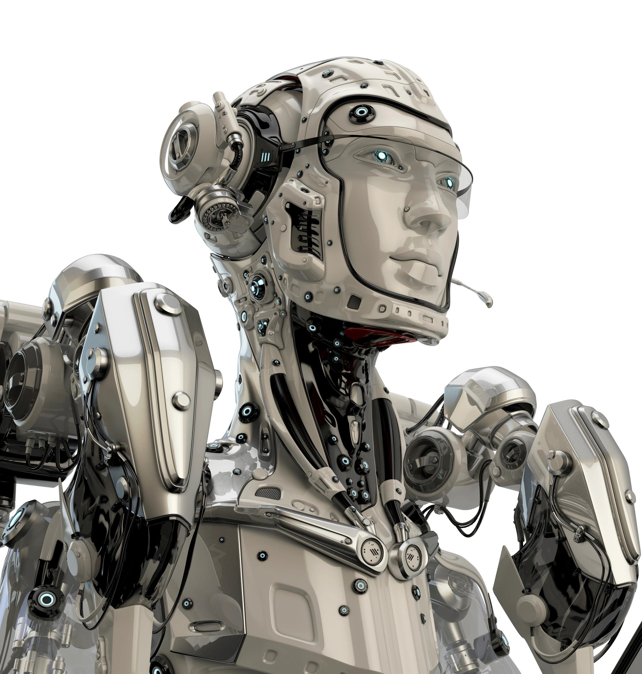 Futuristic robot medical worker